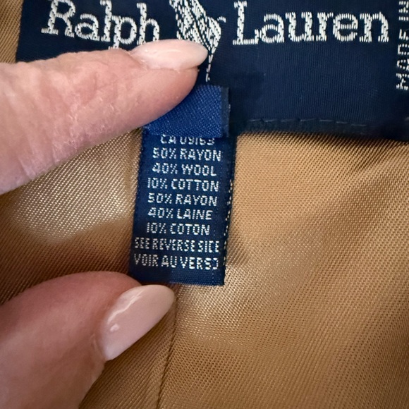 RARE Vintage Ralph Lauren Taupe Floral Tapestry Stand-Collar Blazer Size 6 - Picture 7 of 10